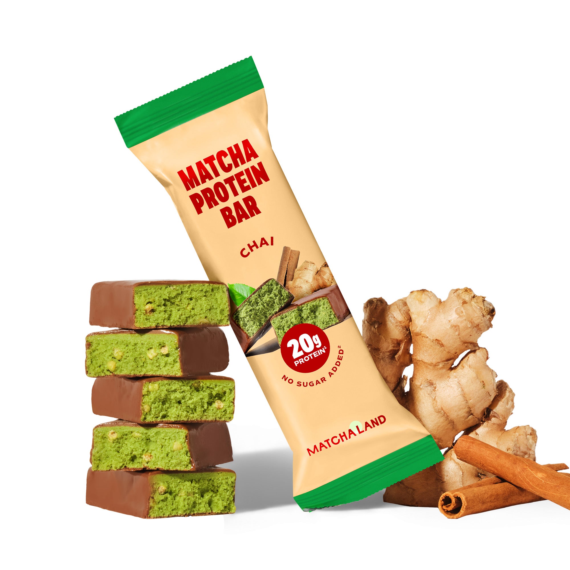 Barre Protéinée Matcha Chai (Pain d'épices) - 12 pcs.